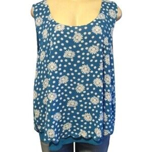 Blue Floral Top 2X